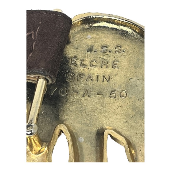 Vintage Saks Belt with J.S.S. Elche Spain Elephant Buckle - Picture 5 of 10